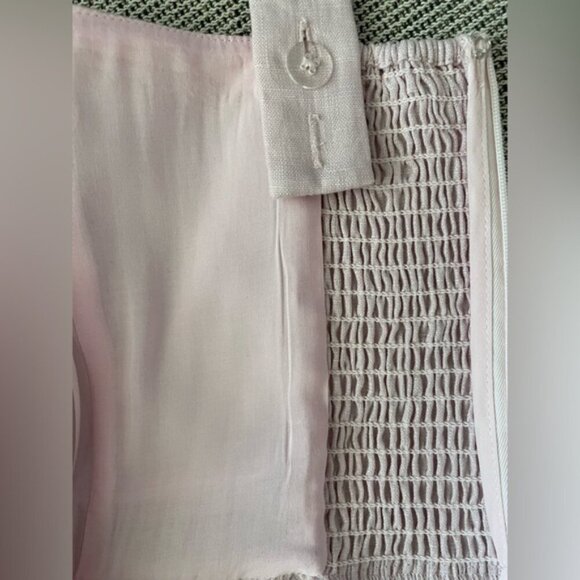 NEW Reformation Everett Linen Midi Dress Cherry Blossom Light Pink | US 6 UK 10 - Picture 10 of 15